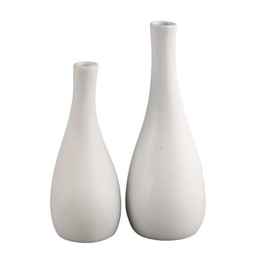 Handicrafts Home Ceramic Vase Set of 2– Handmade White Flower Vases for Home Decor, Modern White Decor for Mantel Fireplace Decor, Boho Style, Decorative Vases for Pampas Grass, Dried or Fresh Flowers