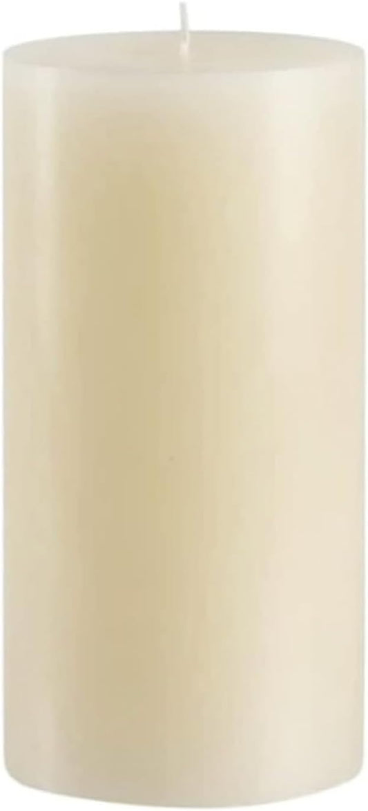 Mister Candle Non Scented Luxury 4 x 8 Pillar Candle, Hand Poured Ivory Unscented Candle for Home Decor, Premium Wax, Smokeless & Dripless, 160 Hour Burn Time