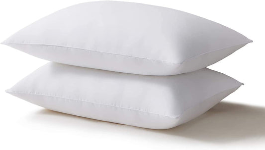 Acanva Bed Pillows for Sleeping 2 Pack, Alternative Microfiber Filled, Natural Cover Skin-Friendly, Soft and Supportive for Side Back Sleepers, Queen Size(Pack of 2), White 2 Count
