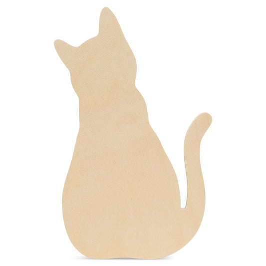 Wood Cat Cutout 8 x 4-4/5 Inch, Pack of 3 Unfinished Wooden Cutouts for Crafting, and DIY Cat and Halloween Décor, by Woodpeckers