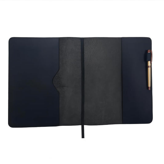 CestAntiQ Black Leather Journal Cover XXL – Refillable Notebook Cover 8.5 x 11 Inches , Handmade Executive Writing Padfolio, Compatible with Moleskine XXL Leuchtturm1917 XXL Mead Five Star
