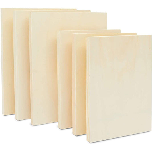 Bright Creations Unfinished Wood Frames for Canvas Paintings - 9 x 12 & 11 x 14 in, 6 Pack, Brown, Traditional - Multi Pack Wood Art Boards for Panel Painting & Wall Decor