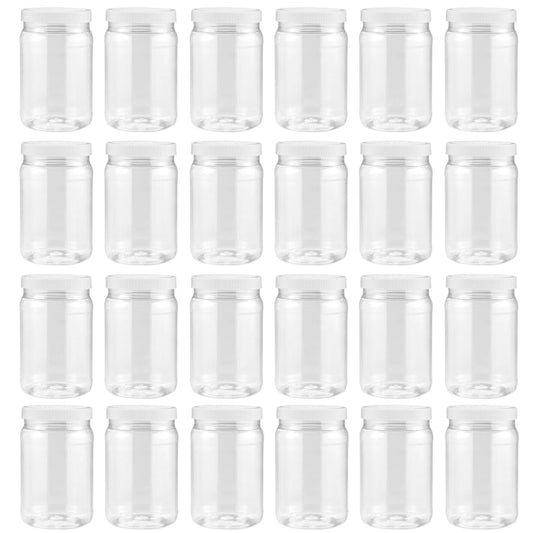 SMART SOLUTIONS Clear Plastic Mason Jars (18 oz 24 pack) | With Screw-On Airtight Lids | Refillable | No BPA | Perfect for Crafts, Herbs, Slime, Food & Liquids | Made in USA