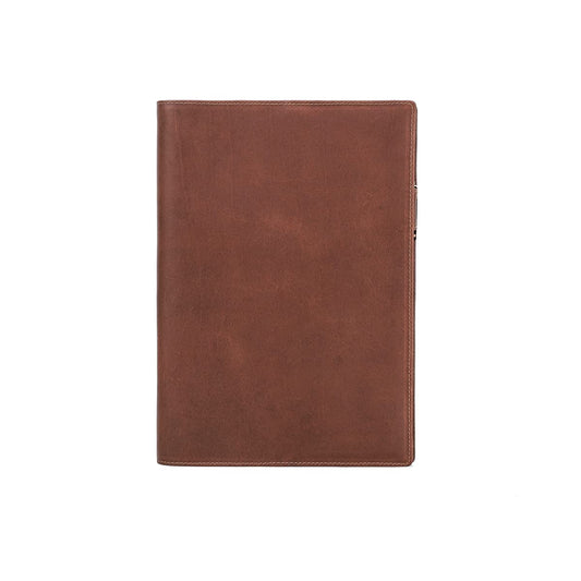 Hiram B5 Leather Notebook Cover, B5 Genuine Leather Journal Cover,B5 Diary Cover, 7.6in x 10.6 in Writing Notebook Cover, B5 Handbook Cover, B5 Planner Cover Leather-for B5 Notebook