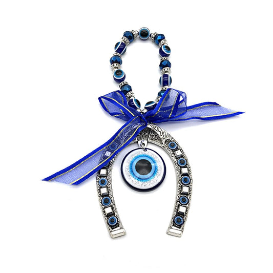 Blue Evil Eye Decor Wall Hanging Ornament Amulet for Home, Office, Car Decoration-Sign of Protection, Blessing and Strength