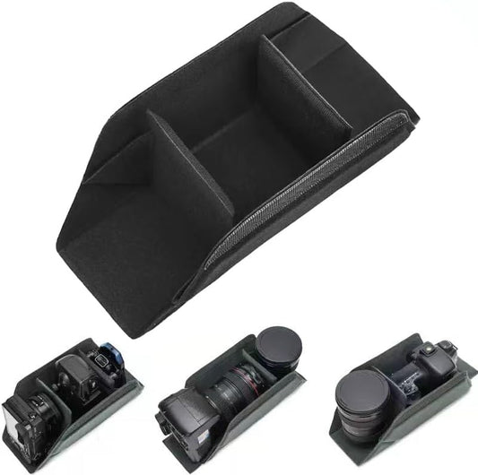 TEHAOUU Camera Inner Case Compatible with DSLR Mirrorless Cameras Polyester Material, Adjustable Partition, Shockproof