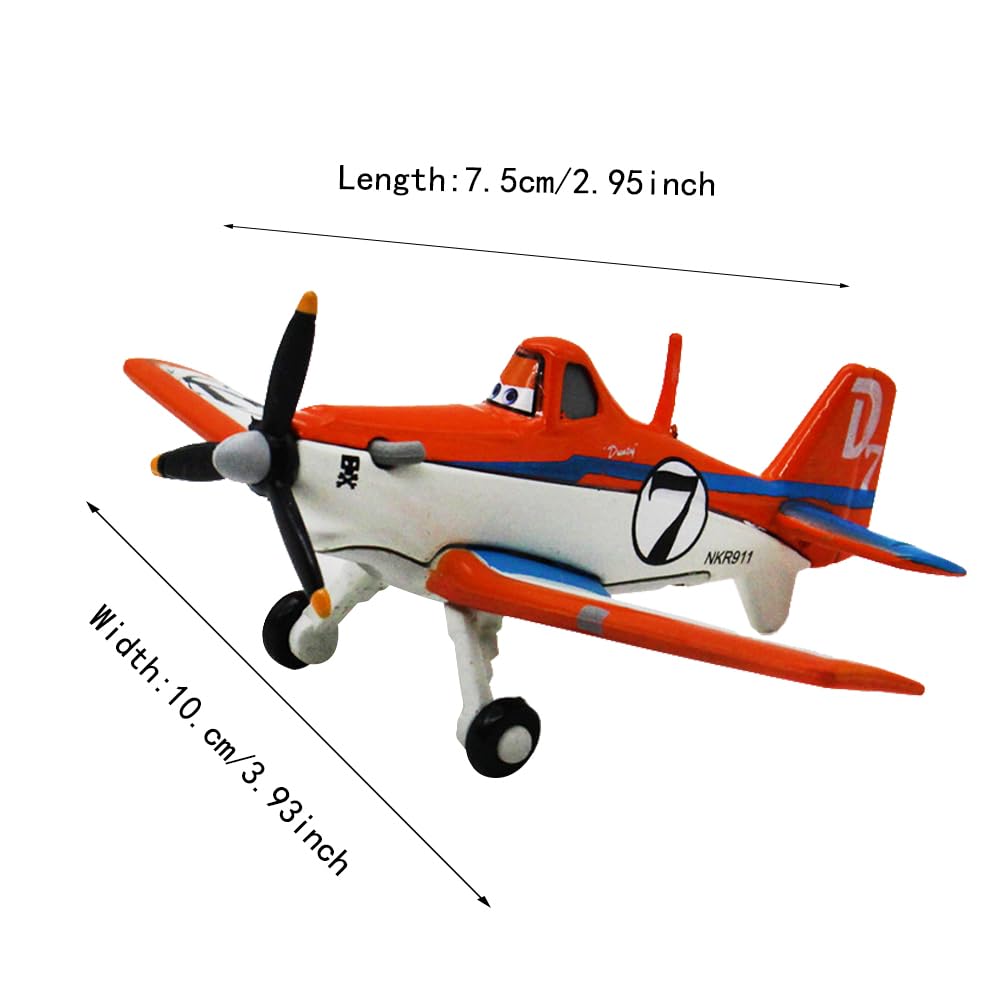 5 Pack Movie Planes Metal Diecast Airplane Toy Set, Including No. 7 Dusty, No. 5 Chupacabra, No.00 Zed, No. 13 Ripslinger and Bravo 113 (5 Pack Planes Set E)