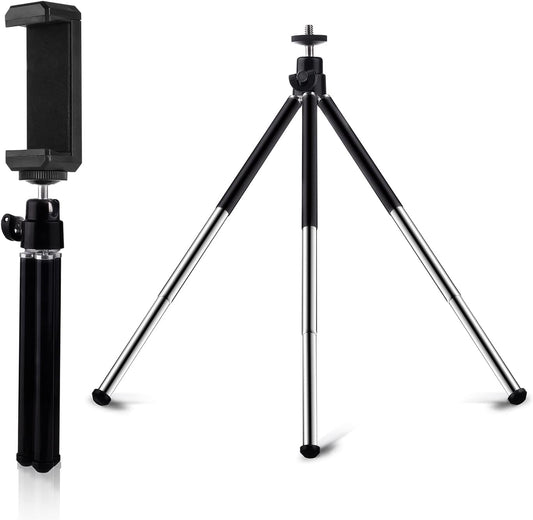 TIGAYAN 12.4 inch Mini Tripod for Webcam and Phone, Metal Extendable Webcam Stand with Phone Holder, Small Tripod