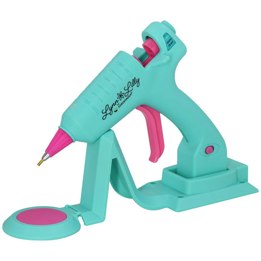 Surebonder Lynn Lilly Edition Cordless/Corded 20 Watt High-Temp Mini-Size Detail Tip Hot Glue Gun for Crafts, DIY, Repairs, Fine Tip Nozzle - Blue