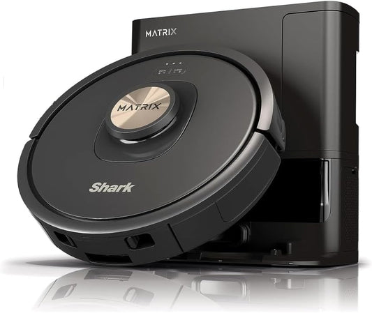 Shark AV2310AE Matrix Robot Vacuum - Self-Emptying, Precision Mapping, Ideal for Pet Hair - Wi-Fi, Black/Brass
