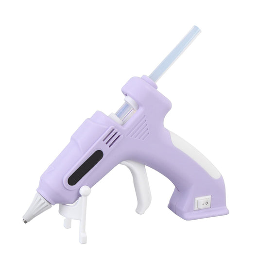Cordless Glue Gun, Mini Glue Gun, with 10 Glue Sticks, Cordless Hot Melt Glue Tool, Rechargeable Hot Glue Gun Kit, for DIY Gift Craft Decor (Violet)