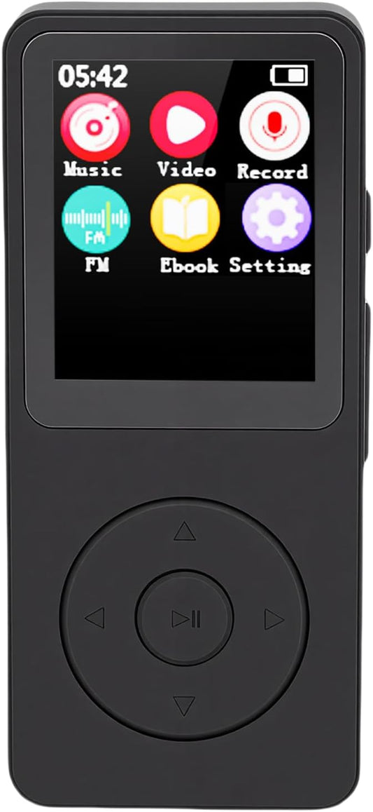 TIKATARER 2.4 Inch MP3 5.4, 32G Player with Bluetooth HiFi Music Player, Built in Speaker FM Radio Voice Recorder E