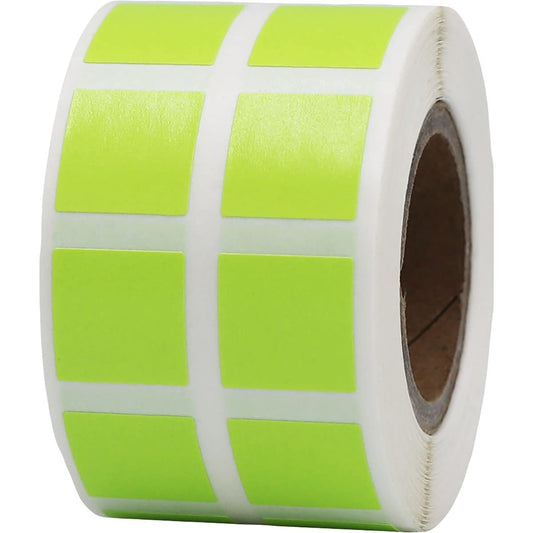 Hot Green 1/2" Inch Square Adhesive Labels 1,000 Color Coding Dot Stickers for Efficient Inventory Management, Crafting Projects, and Organizational Tasks in Offices, Schools, and Homes