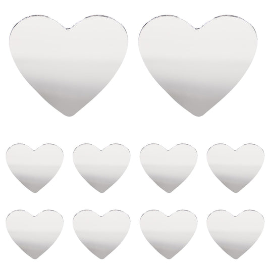 ULTNICE 20pcs Heart Shaped Glass Mirror Tiles: Mini Size Makeup Mirror for DIY Crafts, Portable Small for Handbag