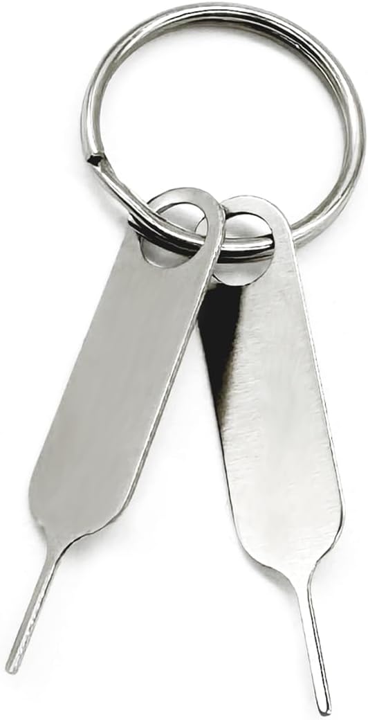 AYWFEY 2 Pcs Universal Sim Card Tray Removal Key Tray Eject Pins, SD Removal Opening Tool with A Key Ring, for iPhone