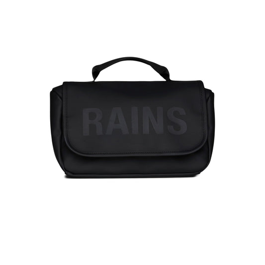 RAINS Texel Wash Bag – Black Waterproof Toiletry Travel Organizer for Men and Women - Wash Bag with Zip Closure and Multiple Compartments – 2 Year Warranty