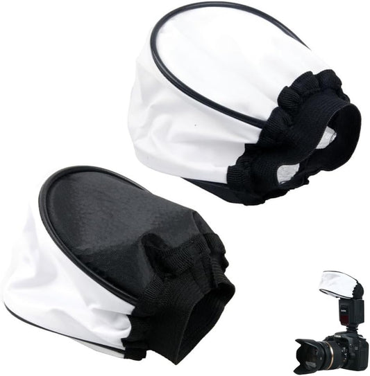 ThtRht 2 Pack Universal Flash Diffuser Mini Fabric Soft Light Flashes Bounce Cap Cover Attachment for Camera Flash