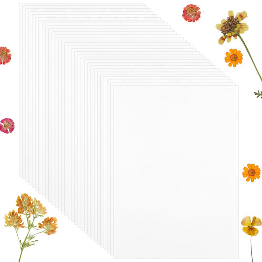 WEBEEDY 30 Sheets A4 Blotting Paper for Flower Press, Highly Absorbent and Reusable Blotter Paper for Flower Pressing Craft Making Art Projects DIY Supplies Scrapbook Card Making Gift