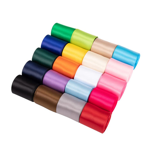 UnionJoy 1-1/2 inch Satin Ribbon Assortment Colored Hair Ribbons for Sewing Gift Wrap Double Face Satin Ribbon for Crafts, Hair Bows 20 Colors with 2 Yards Each, Total 40 Yards Per Package