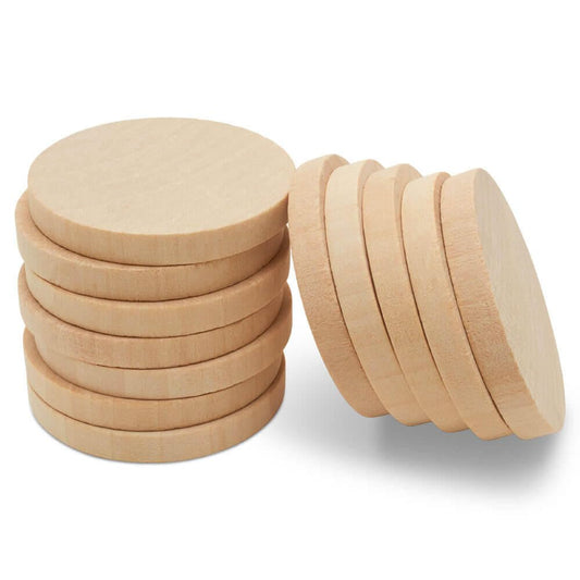 Wooden Circles – 2 x 1/4 Inch Wooden Discs – for Jewlery Making, Crafts, and DIY Projects – 50 Pieces by Woodpeckers