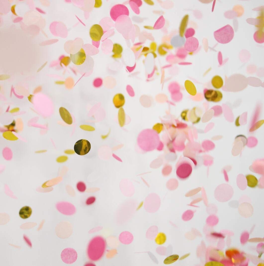 Small Circle Confetti for Party Decor 10mm - Pack of 20 Grams - Pink Gold