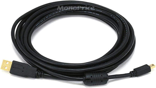 15-Feet 2.0 5pin 28/24AWG (105450) Monoprice USB A Male to Mini-B Male Cable with Ferrite Core (Gold Plated)