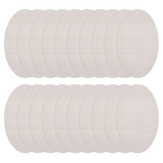 DELORIGIN 20pcs Wooden Oval Cutout 9.8 x 5.9 Inch Unfinished Wooden Blank Slices Crafts Natural Wood Circles DIY Plank Cutout Craft Supplies for Artist Painting Door Hanger Sign Wedding Decor