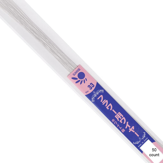 33 Gauge White Paper Covered Floral Wire - 14 inches Long - Pack of 50