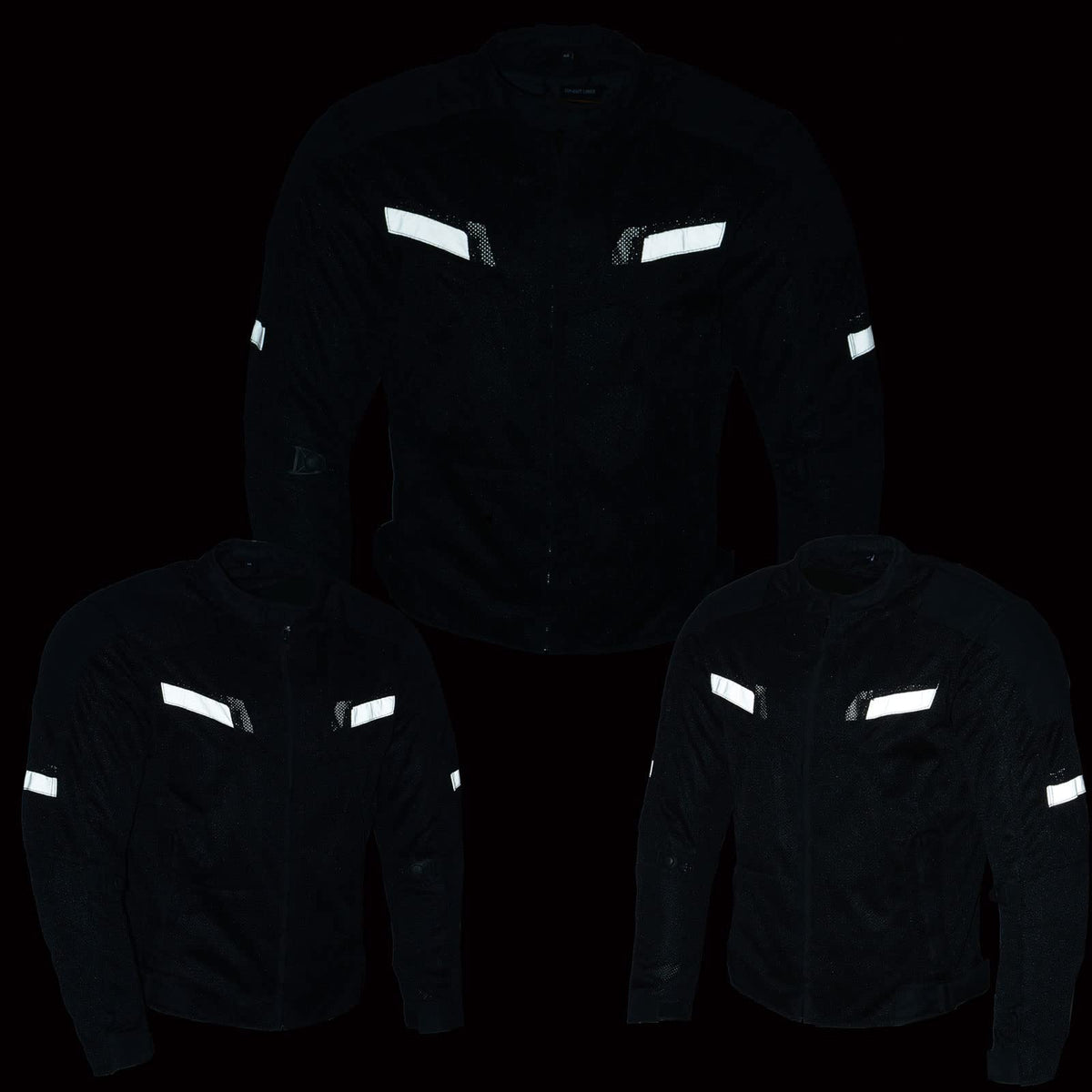 Milwaukee Leather MPM1792 Men's Black CE Armored Textile Motorcycle Jacket- All Season Biker Jacket -Large