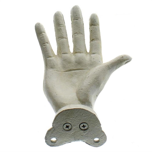 HomArt Wall Mounted Cast Iron Open Hand - Right - Antique White