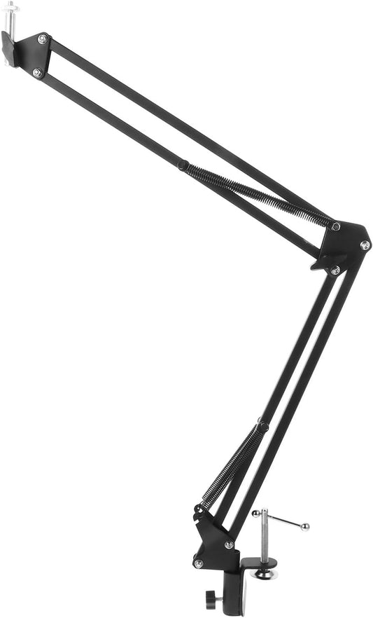 WOFASHPURET 1/4 Inch Metal Webcam Clamp Stand with Screw Interface, Adjustable Desktop Scissor Arm Holder for Live
