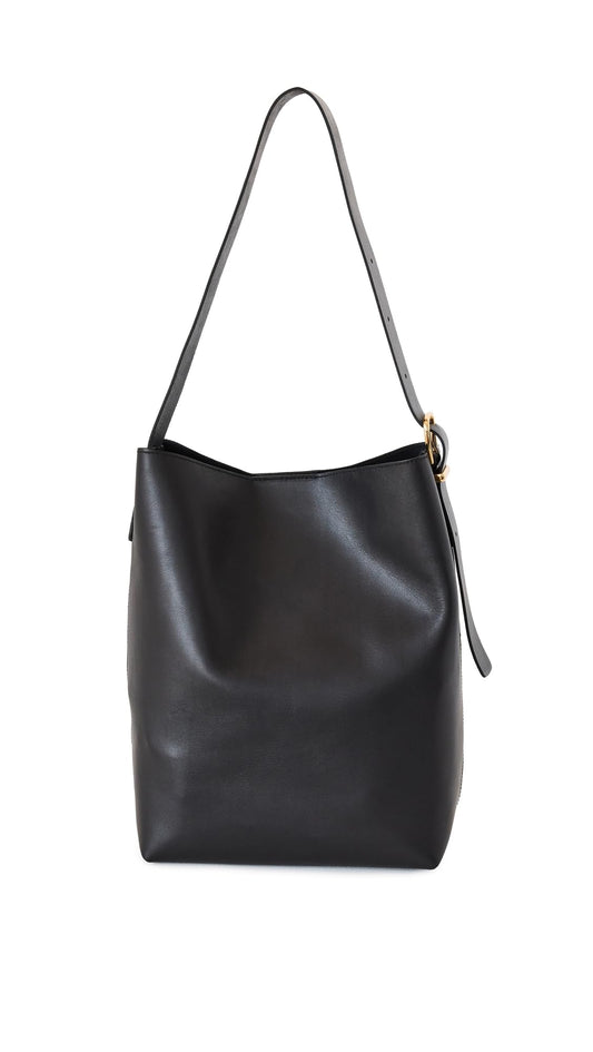 Madewell Women's The Essential Bucket Tote in Leather, True Black, One Size