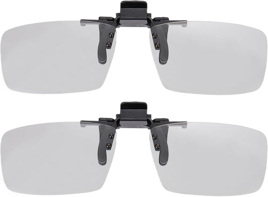 3D 3D MECCANIXITY Polarized Clip-on Glasses, Passive Circular Viewing Glasses Frame for Anaglyph Movies Theater Games