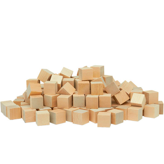 DIY Wood Cubes 1-inch, Pack of 50 Small Wooden Baby Blocks for Baby Shower, Wooden Blocks for Crafts, STEM, Building, and Blank Wood Dice, by Woodpeckers