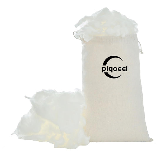 Piqoeei Lambs Wool Stuffing Super Clean Fine Wool for Felting Filler Roving Mercerized Wool for Crafts Needle Cushions Pillow Knitted Stuffed Toys Animals Blending and Dryer Balls, Natural White