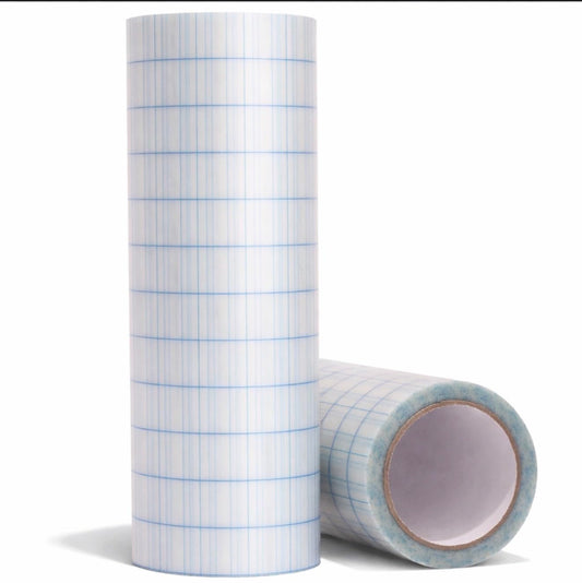 Vinyl Transfer Paper Tape Roll 12" x 30 FT Clear w/Blue Alignment Grid, Application Tape Perfect for Cricut Cameo Silhouette Self Adhesive Oracal for Signs Crafts Stickers Decals