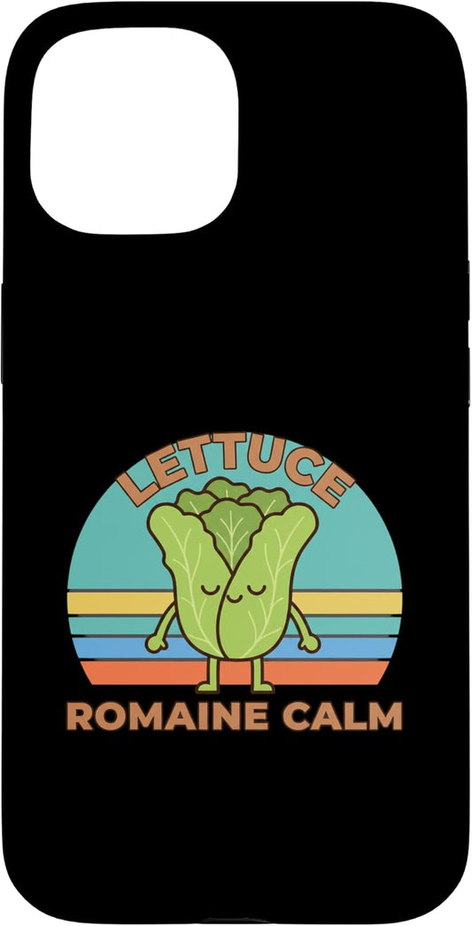 Cat Pun Lettuce Romaine Calm Kid Humor 15 Lettuce Romaine Calm Cat Pun Kids Funny Case for iPhone