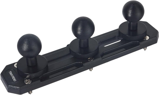 TWAYRDIO 3pcs 1" Dash Track Mount with Track Ball Compatible with RAM Mounts Double Socket Arm for Phones, Small