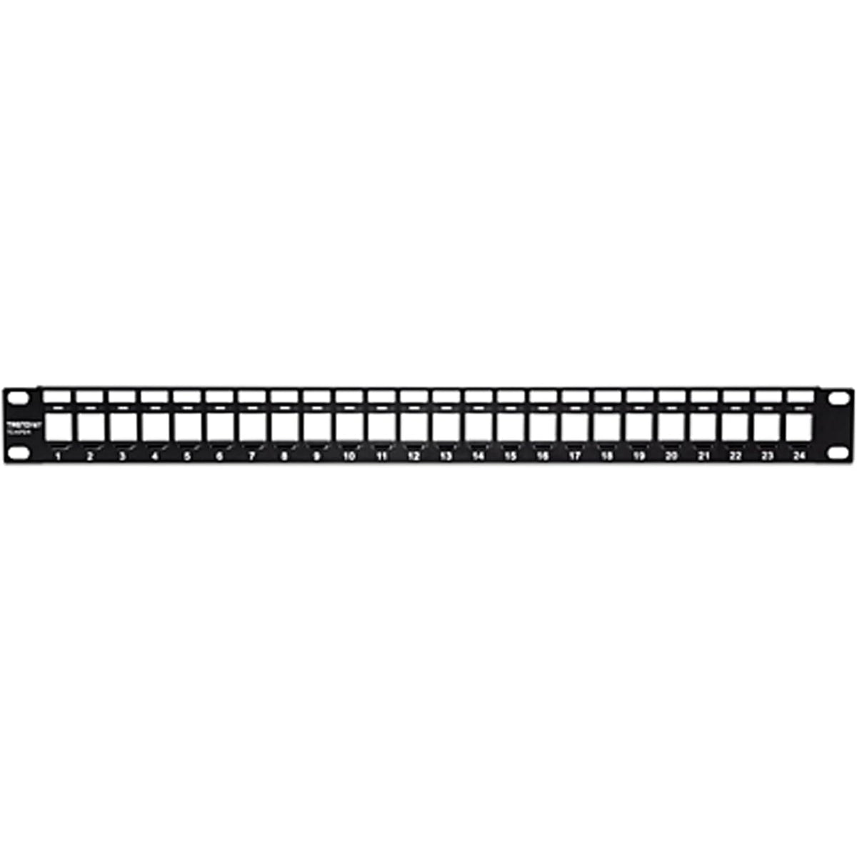 24-Port 1U 1U 19" Recommended TC-K25C6 TC-K50C6 Cat6 TC-KP24 TRENDnet Blank Keystone Patch Panel, Metal Rackmount