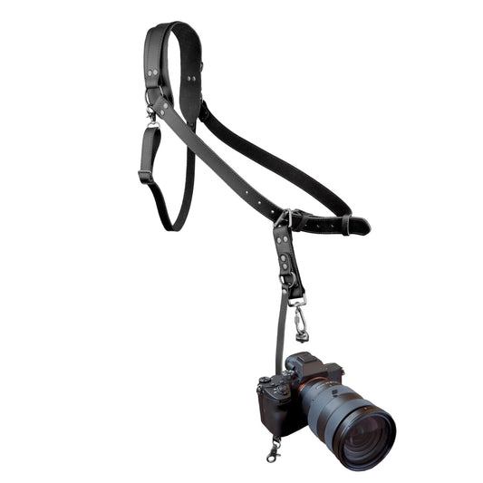 4J LEDR Leather Camera Strap,Single Camera Shoulder Harness for One Camera,Professional Camera Harness for Photographers,Camera Strap Crossbody Quick Release Gear DSLR/SLR,Camera Accessories,Black