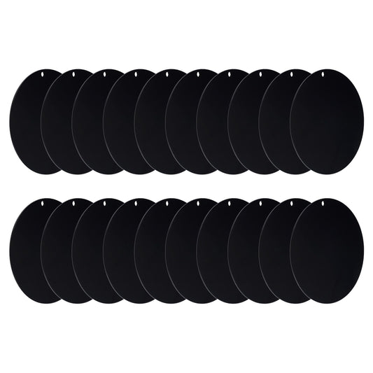 PATIKIL Acrylic Circle Blanks 4 Inch, 20 Pack Round Clear Disc Ornaments with Hole for DIY Keychain Project Crafting, Black