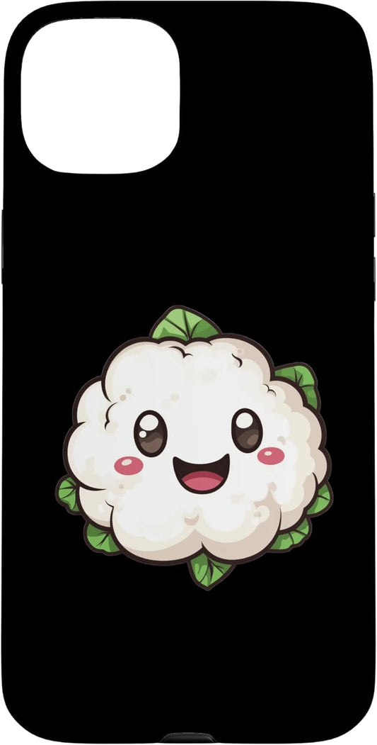 Cauliflower Brassica Oleracea Vegetable Designs 15 Cauliflower In Funny Kawaii Style Case for iPhone Plus