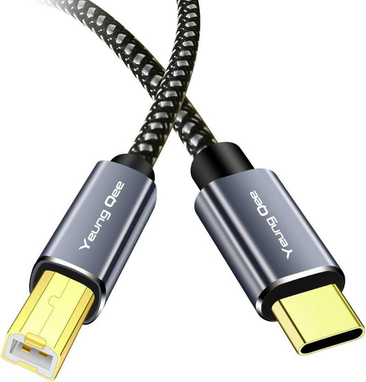 Yeung Qee 3 2.0 (3FT/1M) USB C Printer Cable ft, USB Type C to USB Type B Printer Scanner Cable Cord Compatible