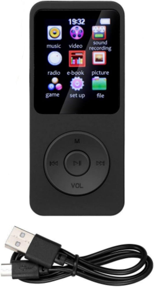 CHICHIYANG 5V/1A 5.0 MP3 1.8" 128GB Bluetooth Player Display Screen with FM Radio E-Book Game Console Functions Support
