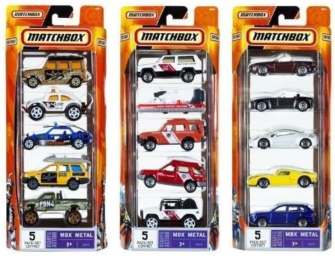 Matchbox Set of 15 Toy Cars and Trucks with 3 Themed 5-Packs of 1:64 Scale Die-Cast Vehicles (Styles Will Vary) Bundle
