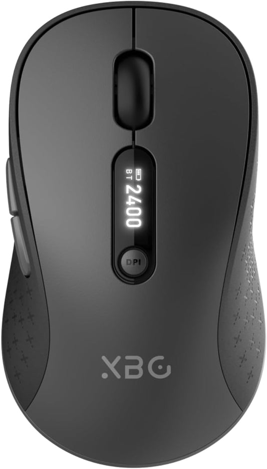 XBG B15pro 5.0/4.0 2.4G Wireless Bluetooth Mouse, Bluetooth & Tri-Mode, Type-C Rechargeable with LED Screen Display