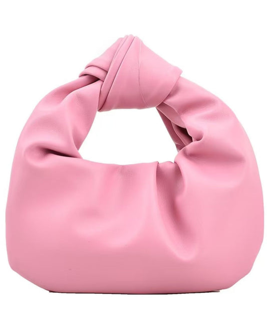 Inkfew Ruched Clutch Purses For Women Evening Bag PU Leather Trendy Small Hobo Handbag Wedding Guest Bags for Party Shopping,Pink