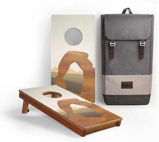 Elakai National Parks Series Premium Travel Cornhole Boards with Carry Case Backpack 1x2