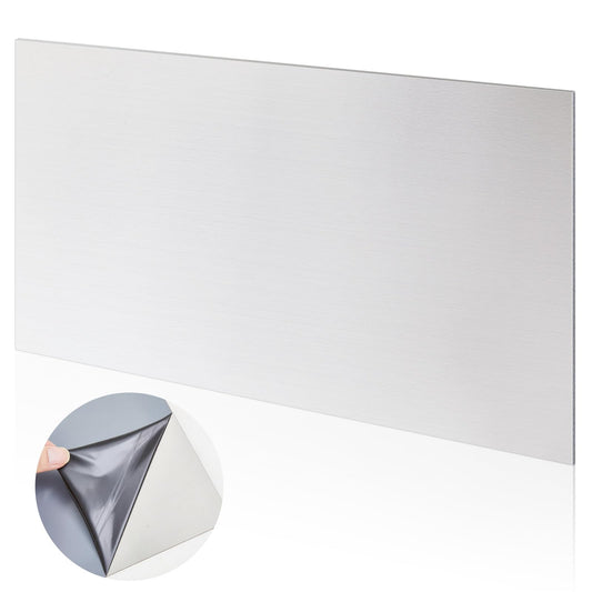 MorningRo 1 Pcs 430 Stainless Steel Sheet Metal 12 x 9 Inches 24ga Metal Plates Panel #4 Brushed Finish Magnetic Mount Board Wall Food Truck Restaurant Crafting Kitchen Floor Trailer Garage Gym