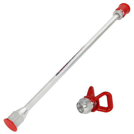 15-inch Airless Spray Gun Extension & 246215 7/8" Thread RAC X Hand-Tight tip Guard, for Graco Magnum x7 and Most Spray Guns with 7/8 in. Thread, Paints Sprayers Extensions Pole with Red Guard